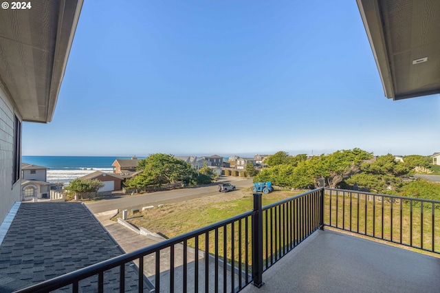 balcony with a water view