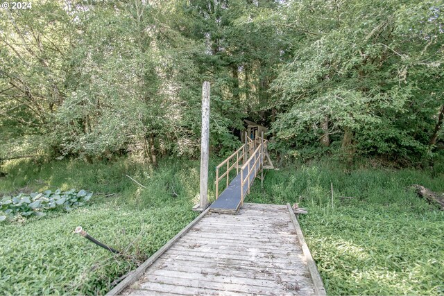 view of dock area