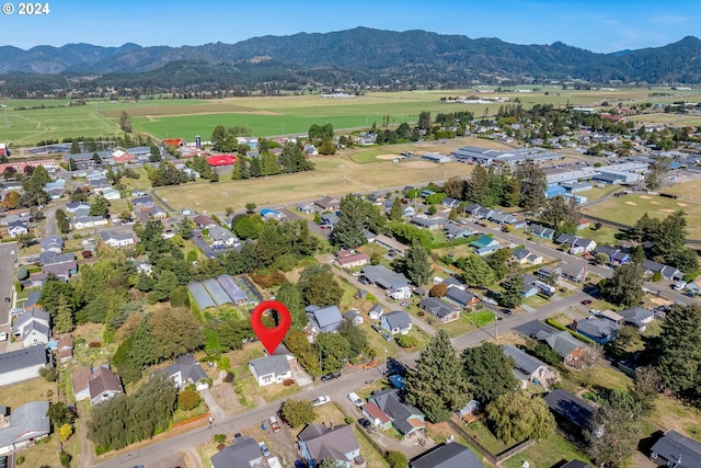 drone / aerial view with a mountain view