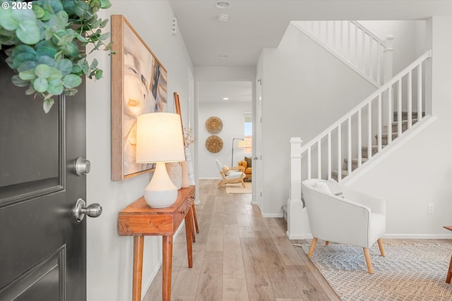 entryway featuring light wood-type flooring