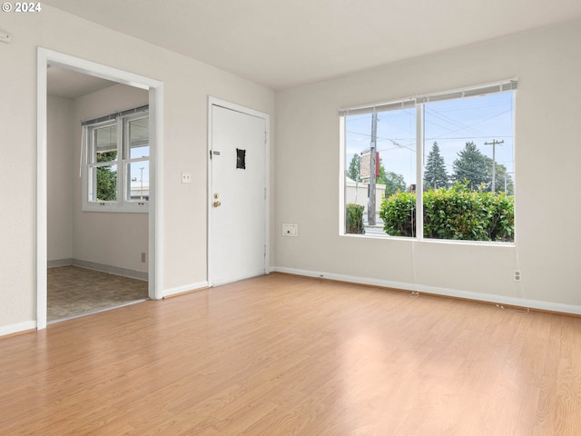 interior space with light hardwood / wood-style floors