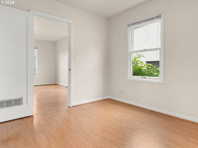 empty room featuring light wood-type flooring