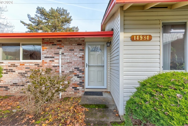 view of doorway to property