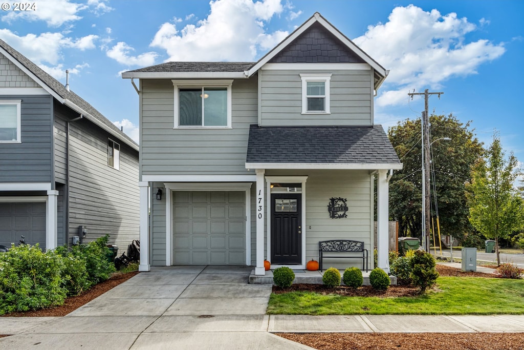 front facade featuring a garage