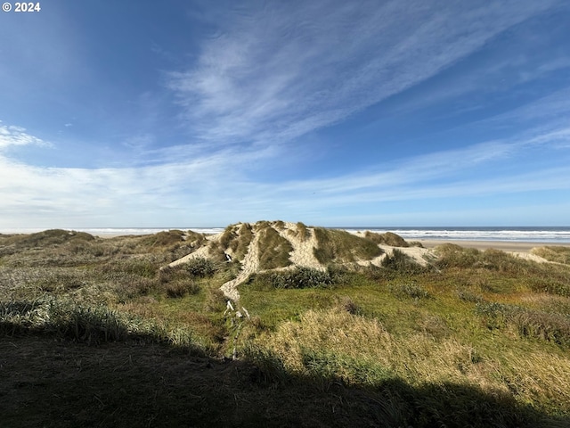 view of local wilderness featuring a water view and a view of the beach