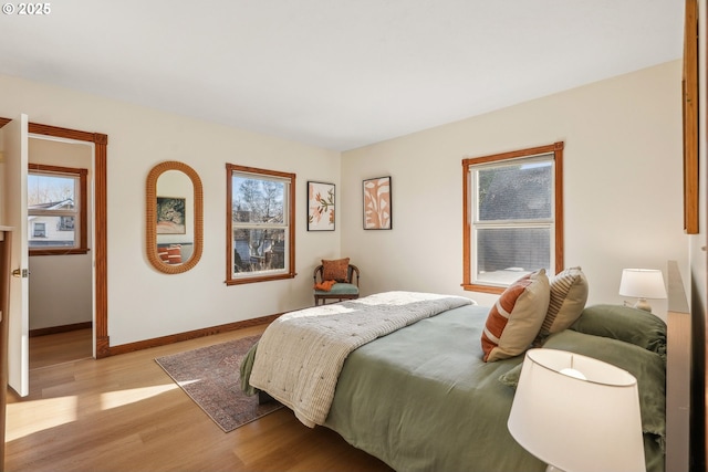 bedroom featuring light hardwood / wood-style flooring