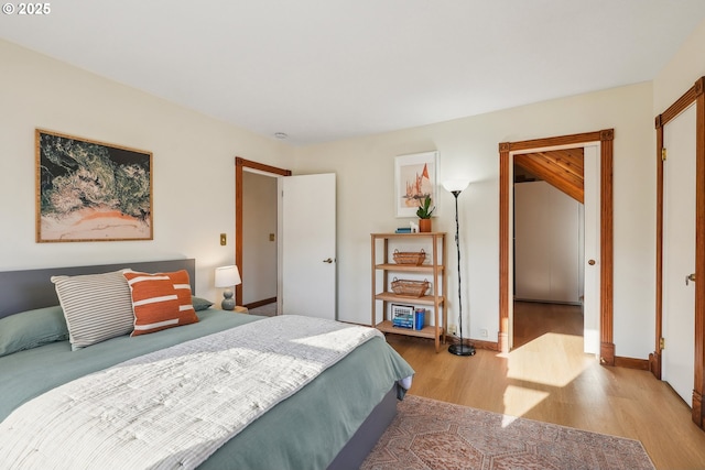 bedroom featuring light hardwood / wood-style flooring