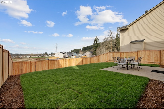 view of yard featuring a patio