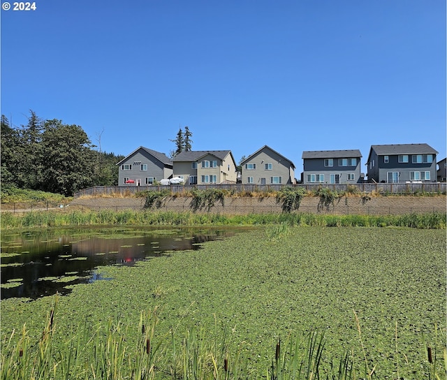 view of yard with a water view