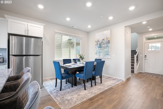 dining room featuring light wood-type flooring