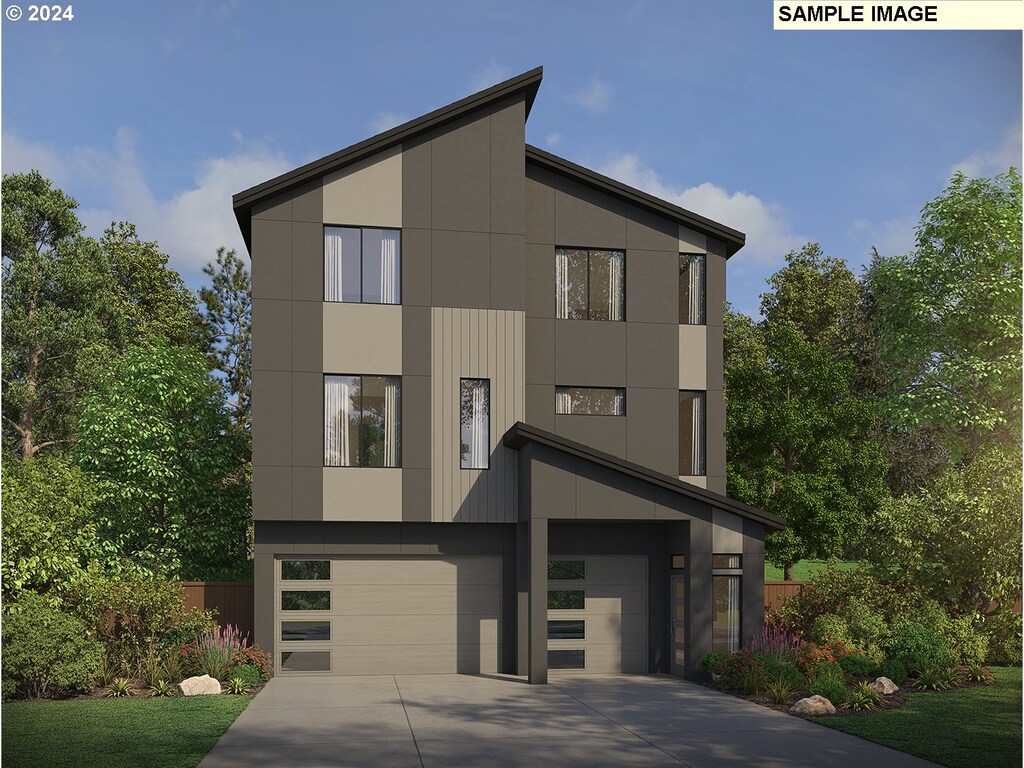 12370 SW Silvertip St, Beaverton, OR 97007 - modern home with an attached garage and concrete driveway