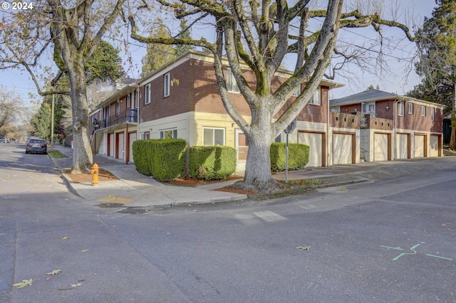 exterior space featuring a garage