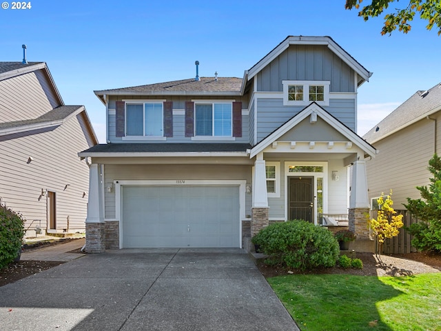 craftsman-style house with a garage