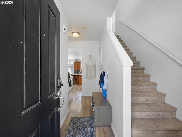 foyer entrance featuring light hardwood / wood-style flooring