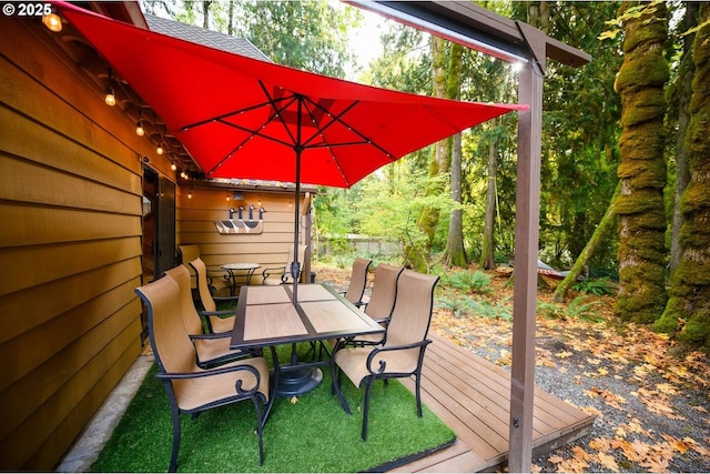 68191 E Twinberry Loop, Welches, OR 97067 - wooden deck with outdoor dining space