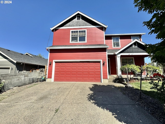 view of front of home with a garage