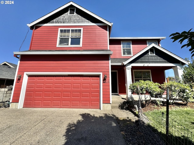 craftsman-style home featuring a garage