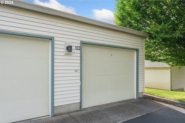 view of garage