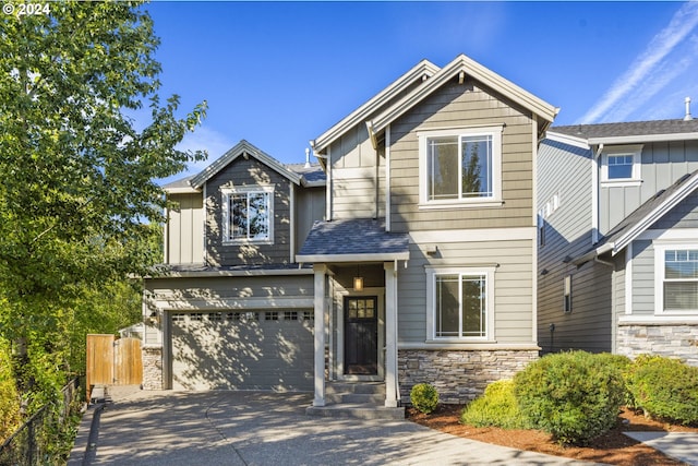 view of front of house featuring a garage