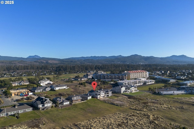 aerial view with a mountain view