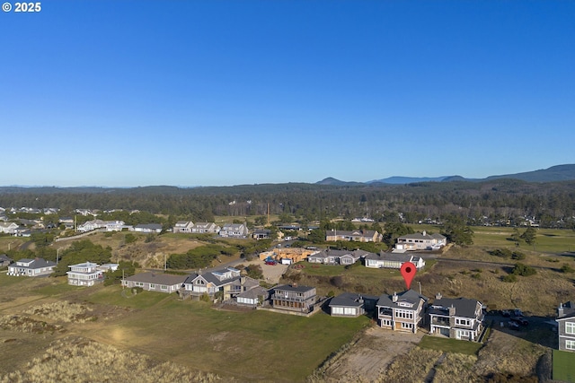 drone / aerial view with a mountain view