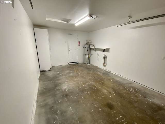 garage with water heater