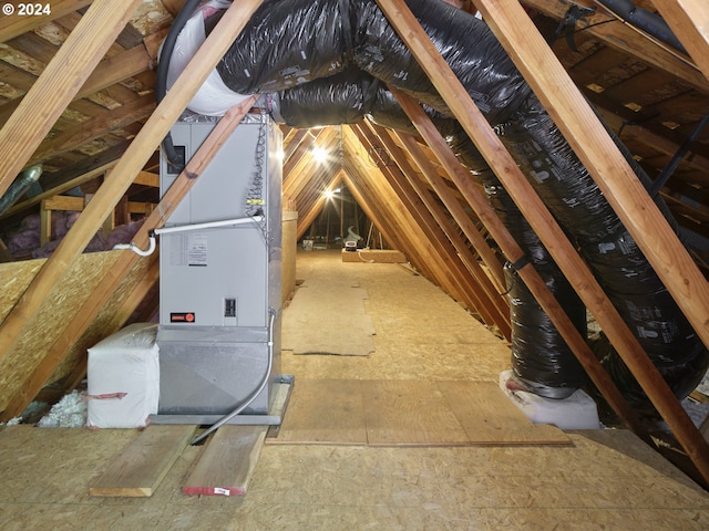 view of unfinished attic