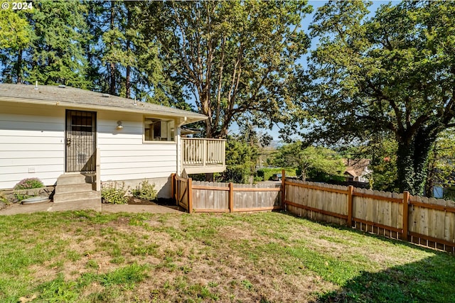 view of yard with fence