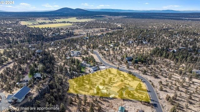 drone / aerial view with a mountain view