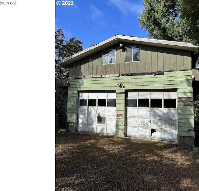 view of garage