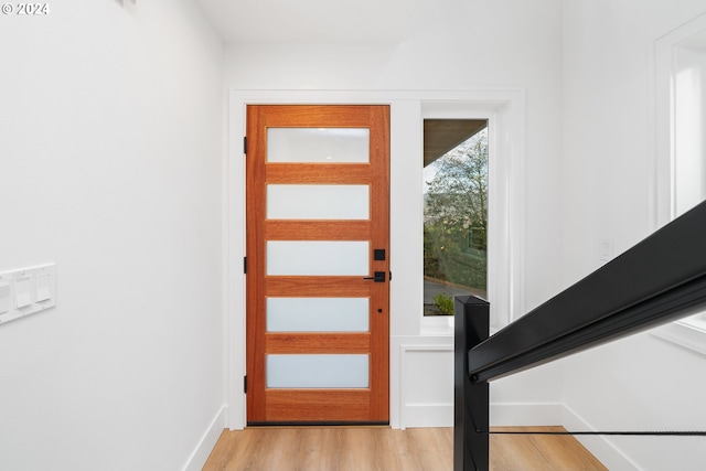 entryway featuring light wood-type flooring