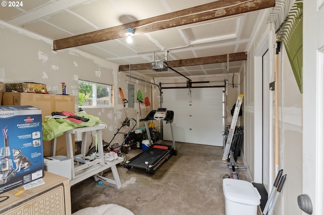 garage featuring a garage door opener