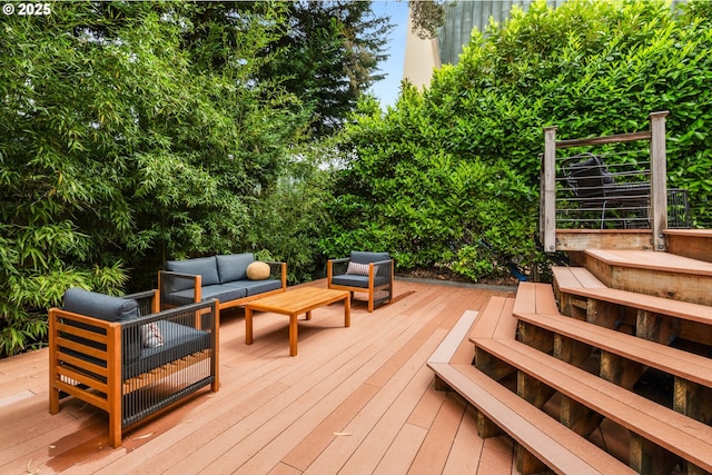 deck with outdoor lounge area