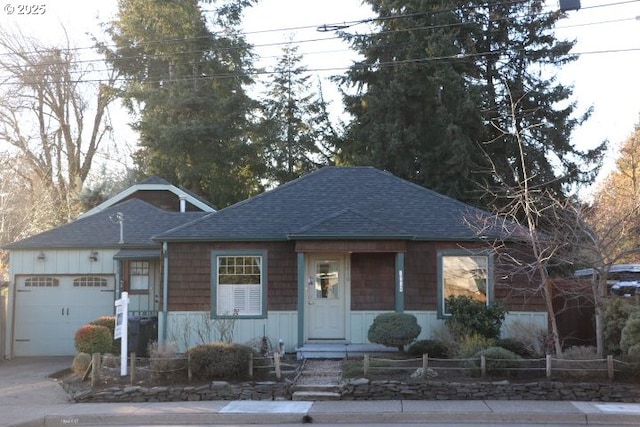 view of front of home with a garage