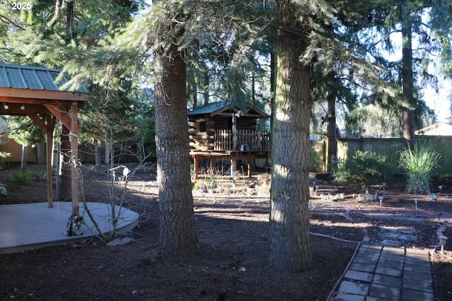 view of yard with fence