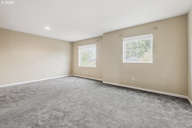 view of carpeted spare room