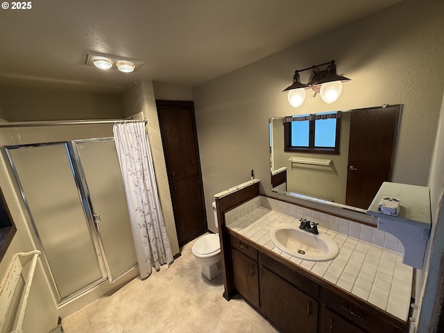 2822 S Tenmile Lk, Lakeside, OR 97449 - full bathroom with toilet, vanity, and a stall shower