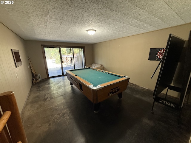 2822 S Tenmile Lk, Lakeside, OR 97449 - recreation room with pool table and unfinished concrete flooring