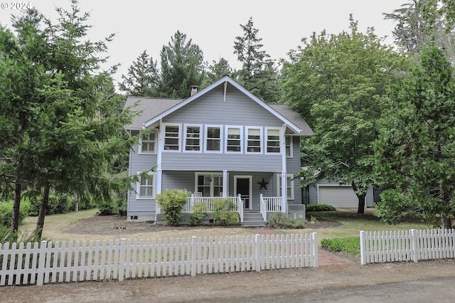 view of front of property with covered porch