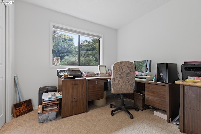 view of carpeted office