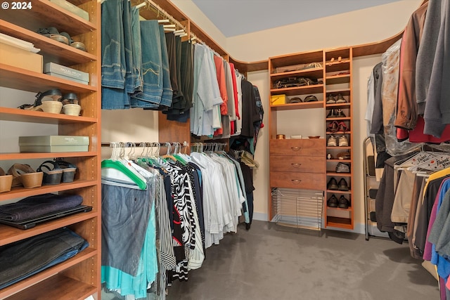 view of walk in closet