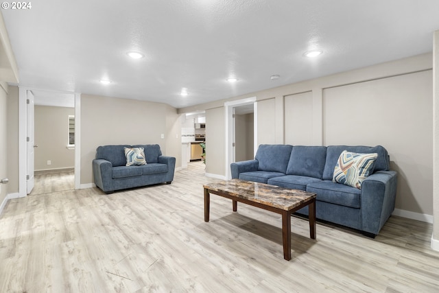 living room featuring light hardwood / wood-style flooring