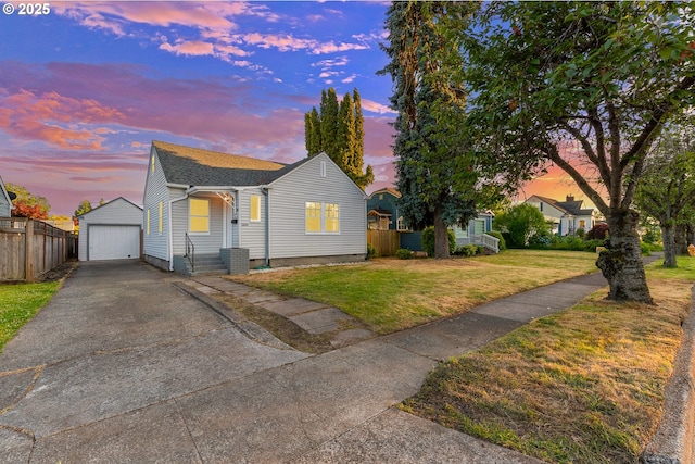2849 Florida St, Longview, WA 98632 - view of front facade with an outbuilding, driveway, and a detached garage