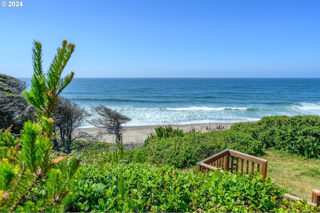 water view with a view of the beach