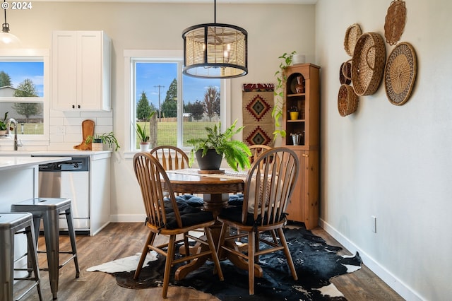 dining room with hardwood / wood-style floors