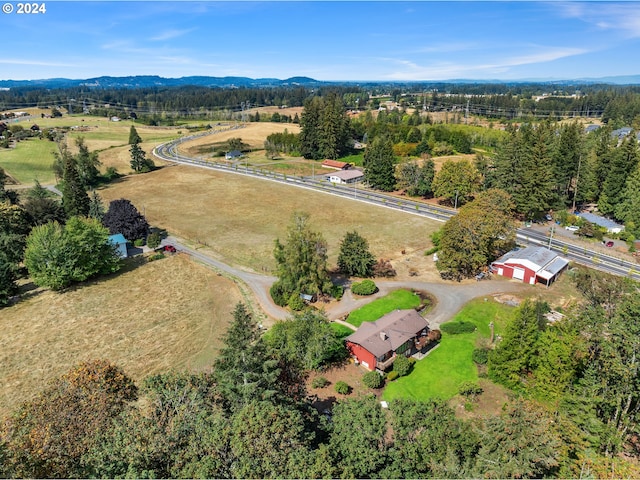 drone / aerial view with a rural view