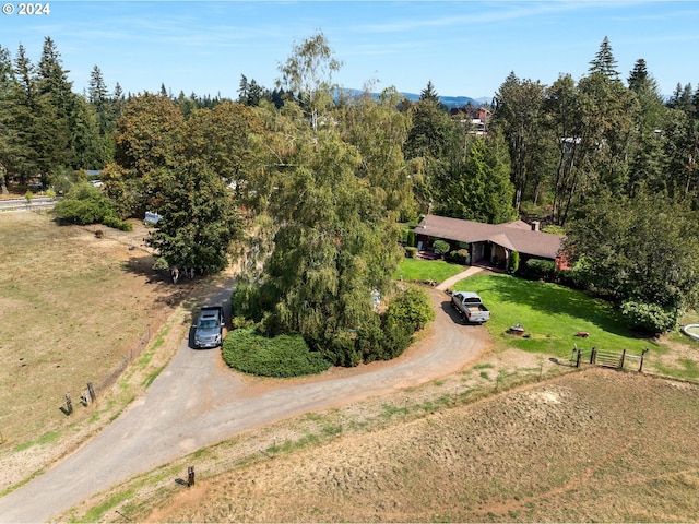 drone / aerial view featuring a rural view