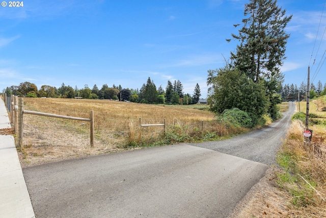 view of street featuring a rural view