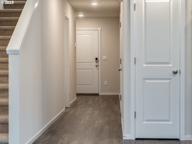 hall featuring wood-type flooring