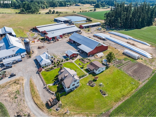 bird's eye view with a rural view